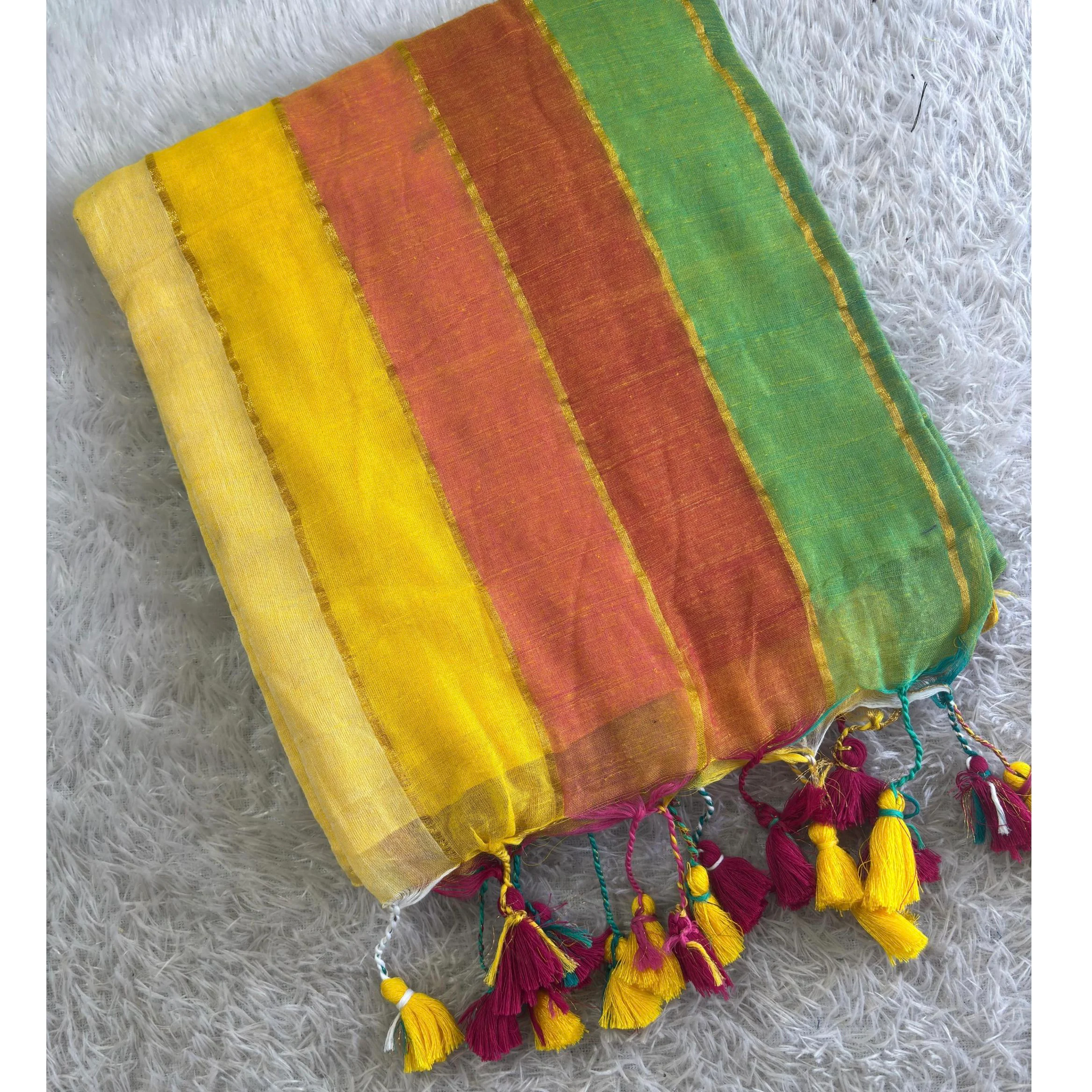 Colour pallette mul cotton saree