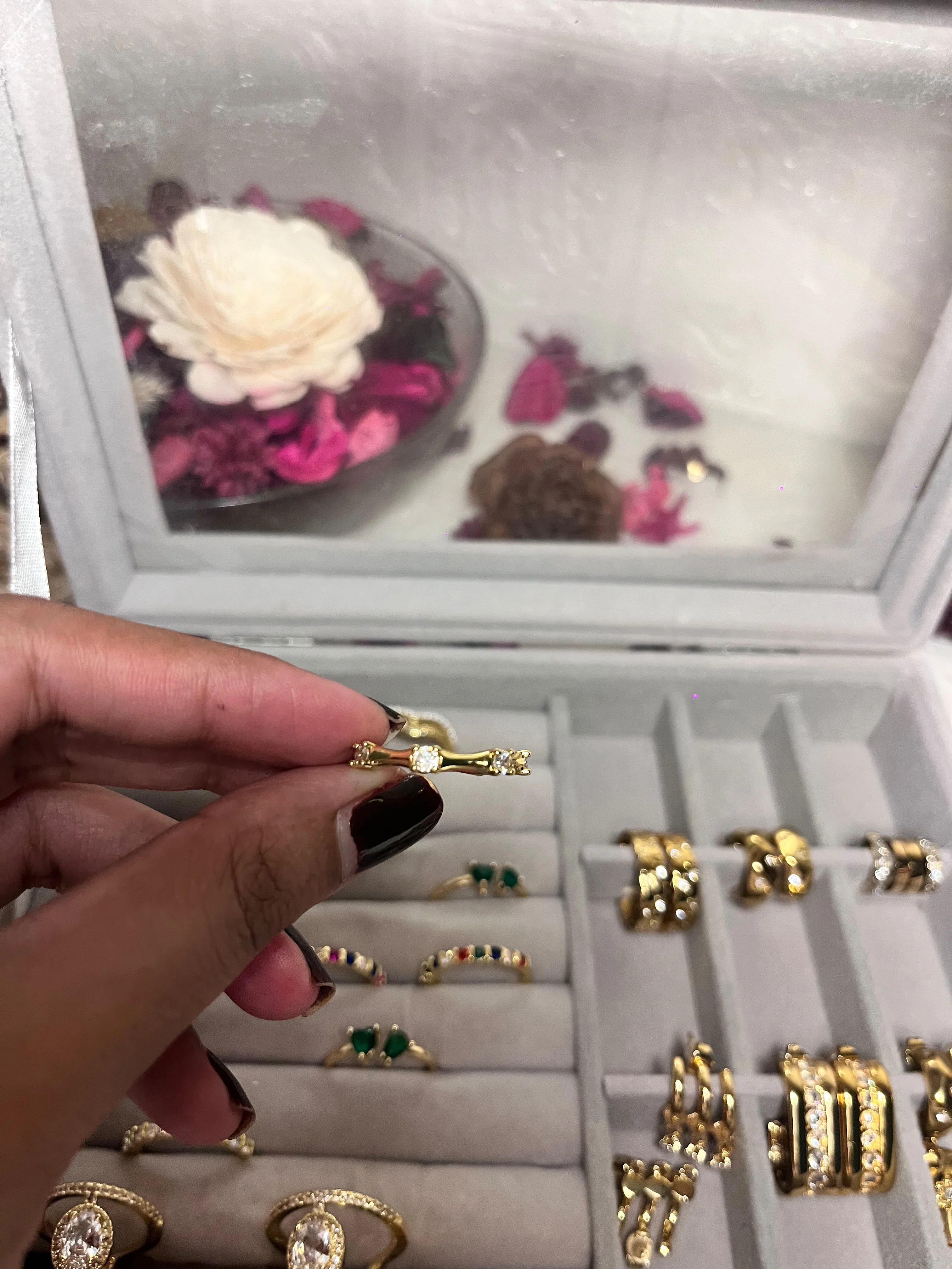 316L Stainless Steel (Premium Anti-Tarnish) Round Cut AD Stone Ring 2