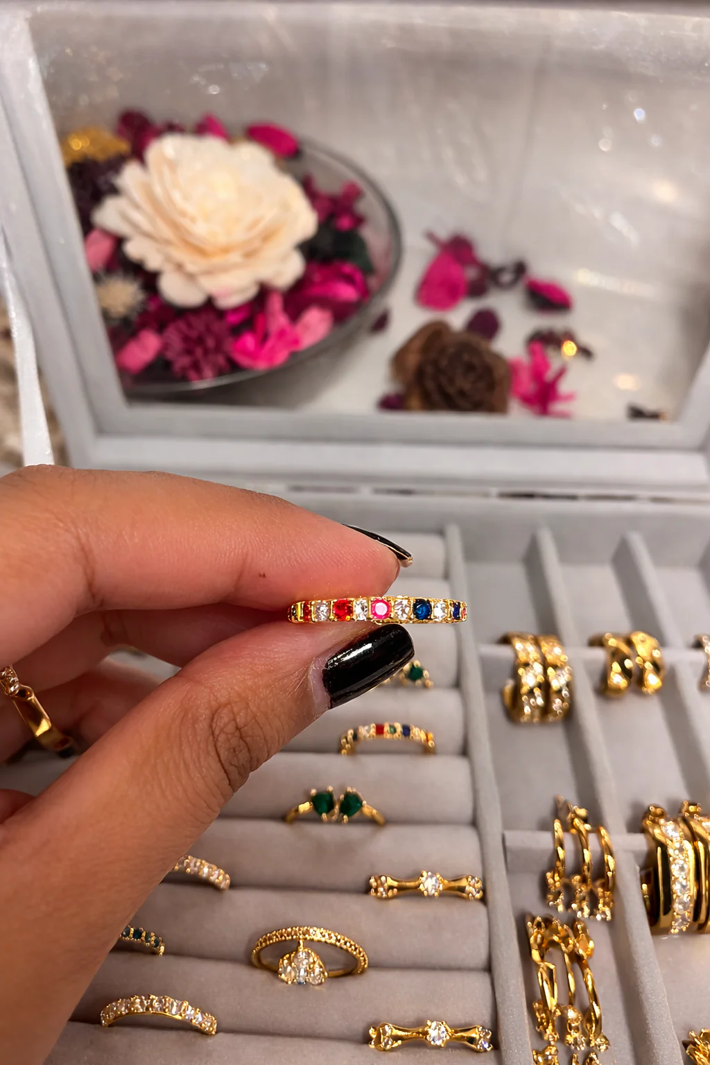 316L Stainless Steel (Premium Anti-Tarnish) Rainbow AD Stone Eternity Ring 2