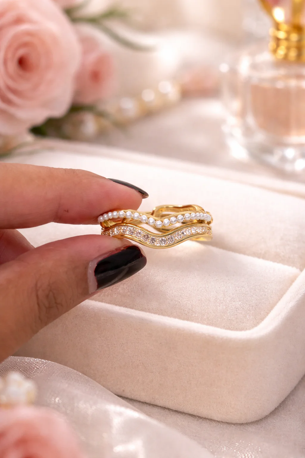 316L Stainless Steel (Premium Anti-Tarnish) Wave Stack Ring 2