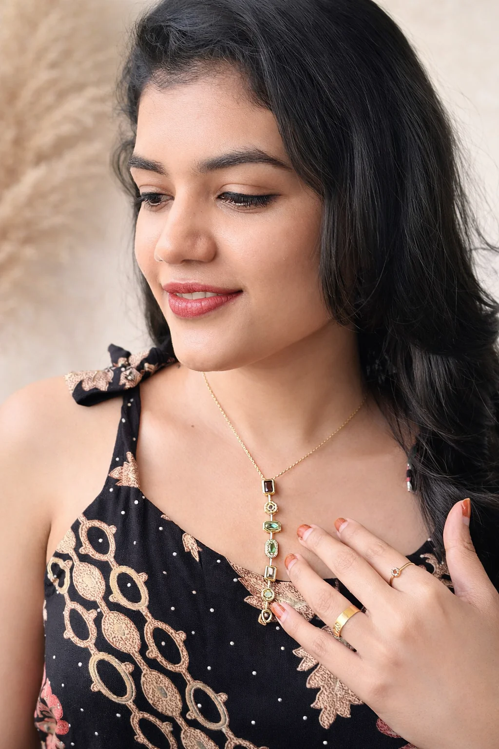 316L Anti Tarnish Vertical drop pendant necklace 2